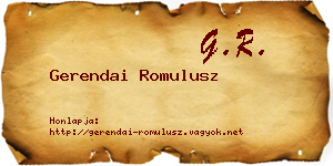 Gerendai Romulusz névjegykártya